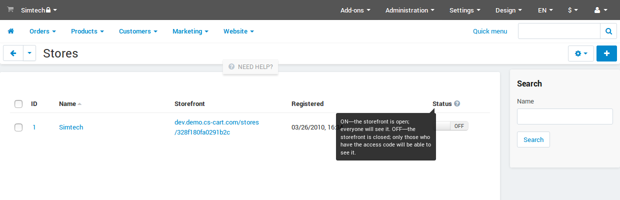 How to close the storefront in CS-Cart.