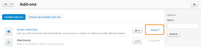 Activate add-on