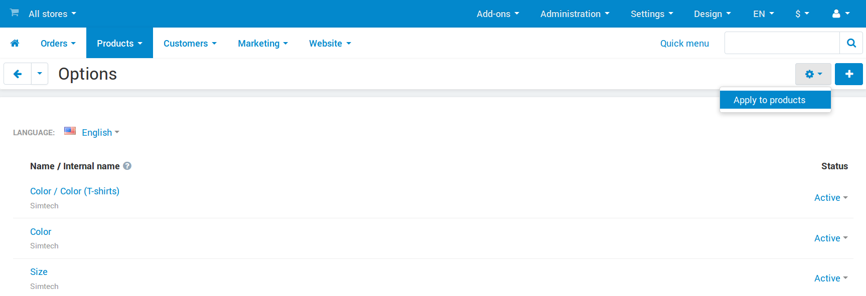 Apply a global option to multiple products in CS-Cart