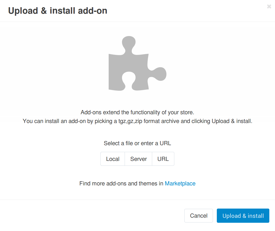 Upload an add-on