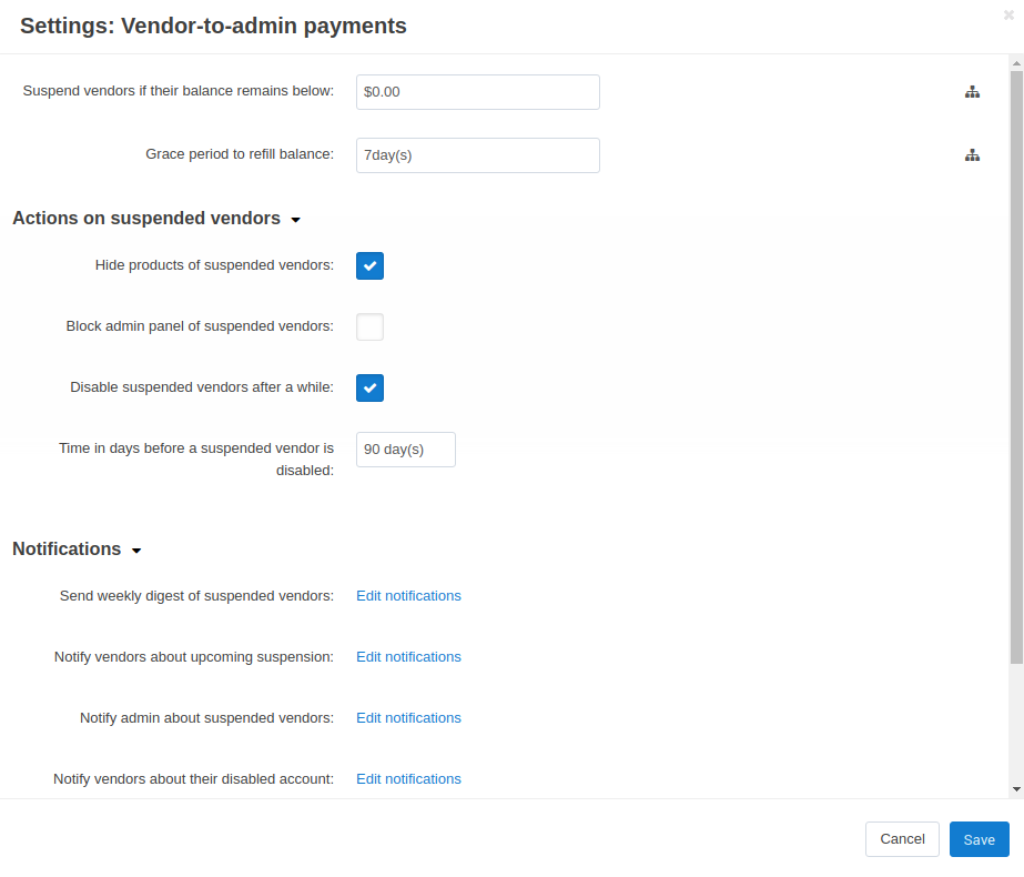 Add-on settings