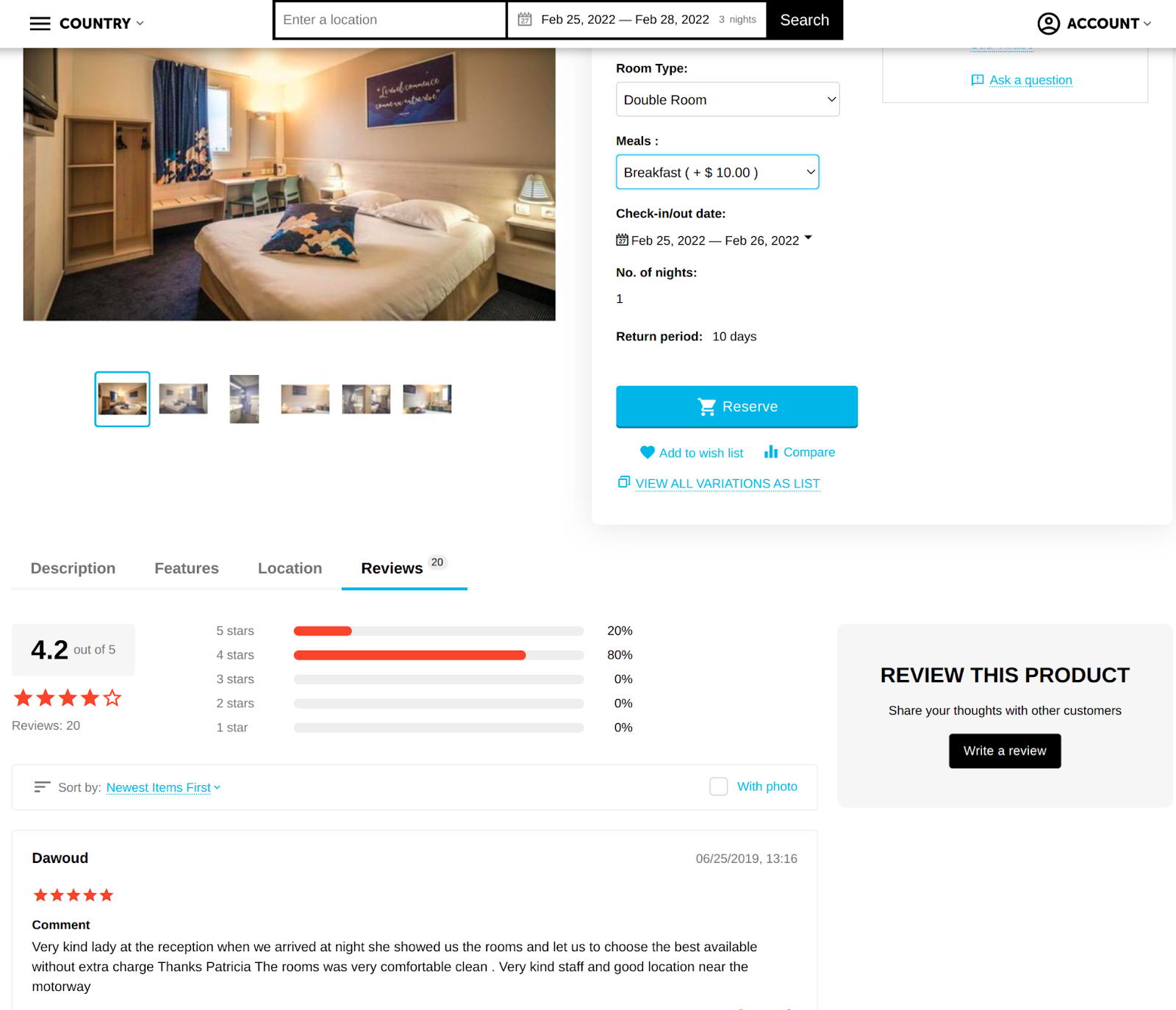 The customer is on the product detail page.