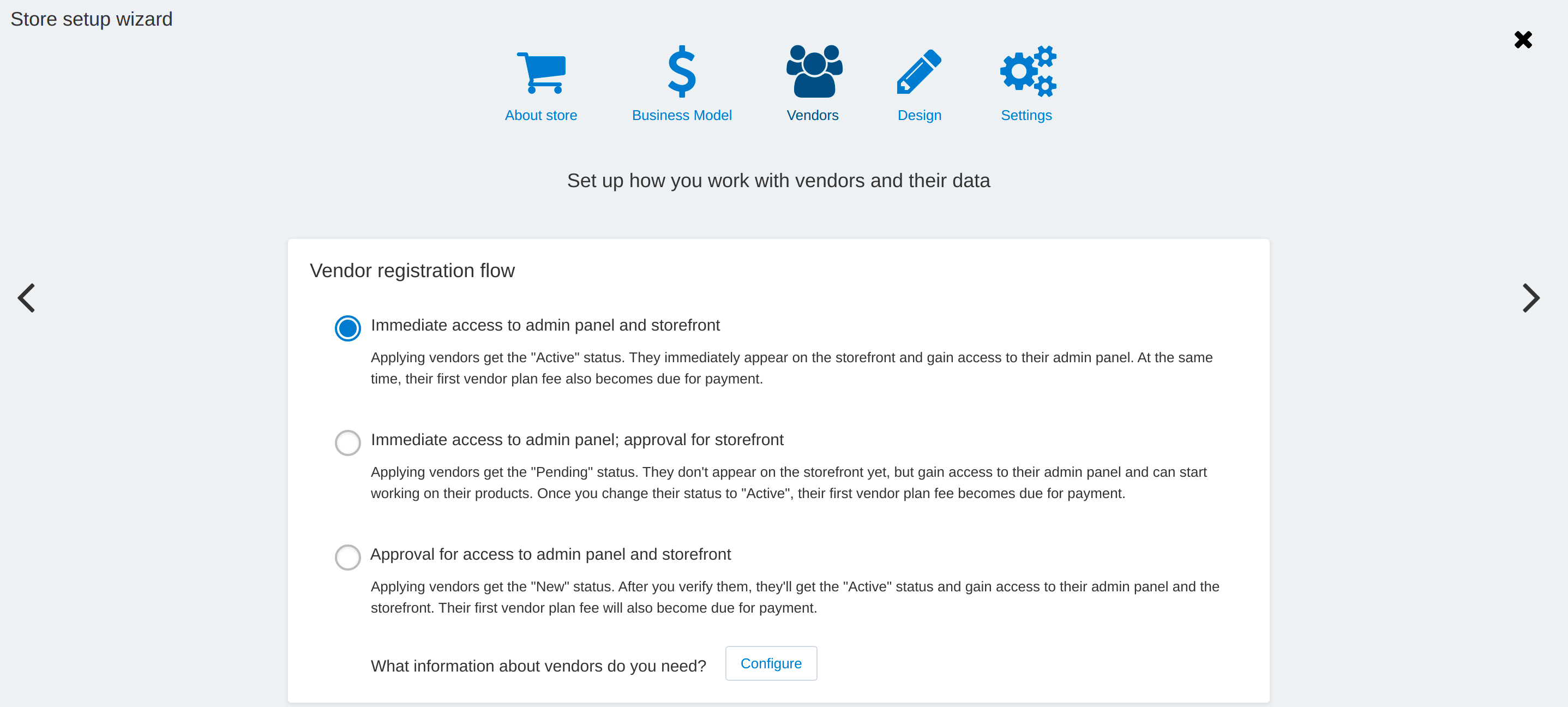 Interaction Scenarios for New vendors And the Store.