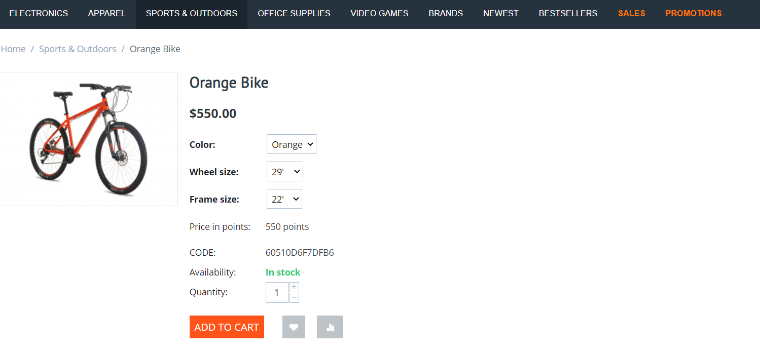 Features on the storefront.