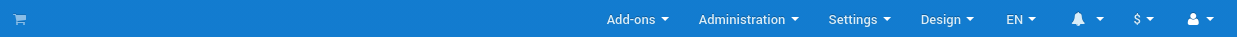 The blue bar on the top of the CS-Cart admin panel.