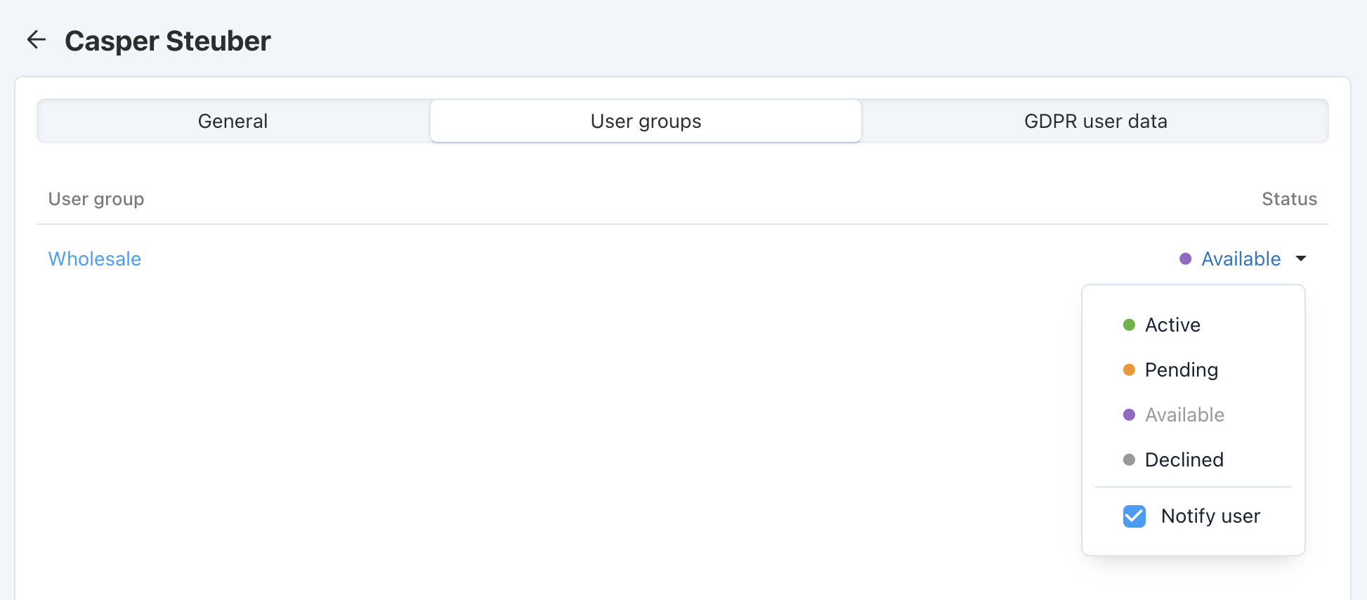Add a customer to the group.