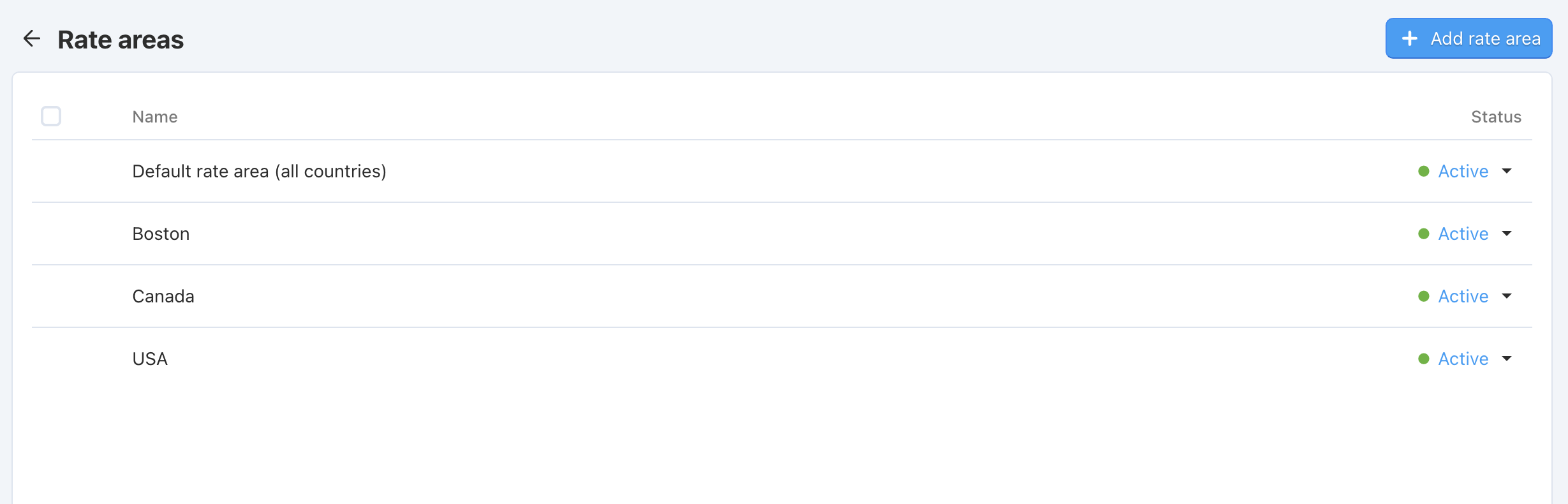 List of rate areas