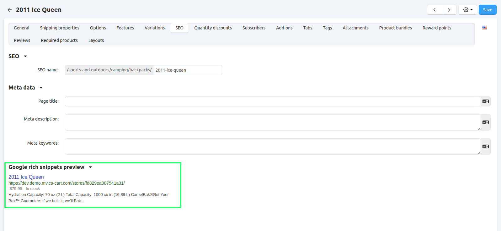 Google rich snippets preview
