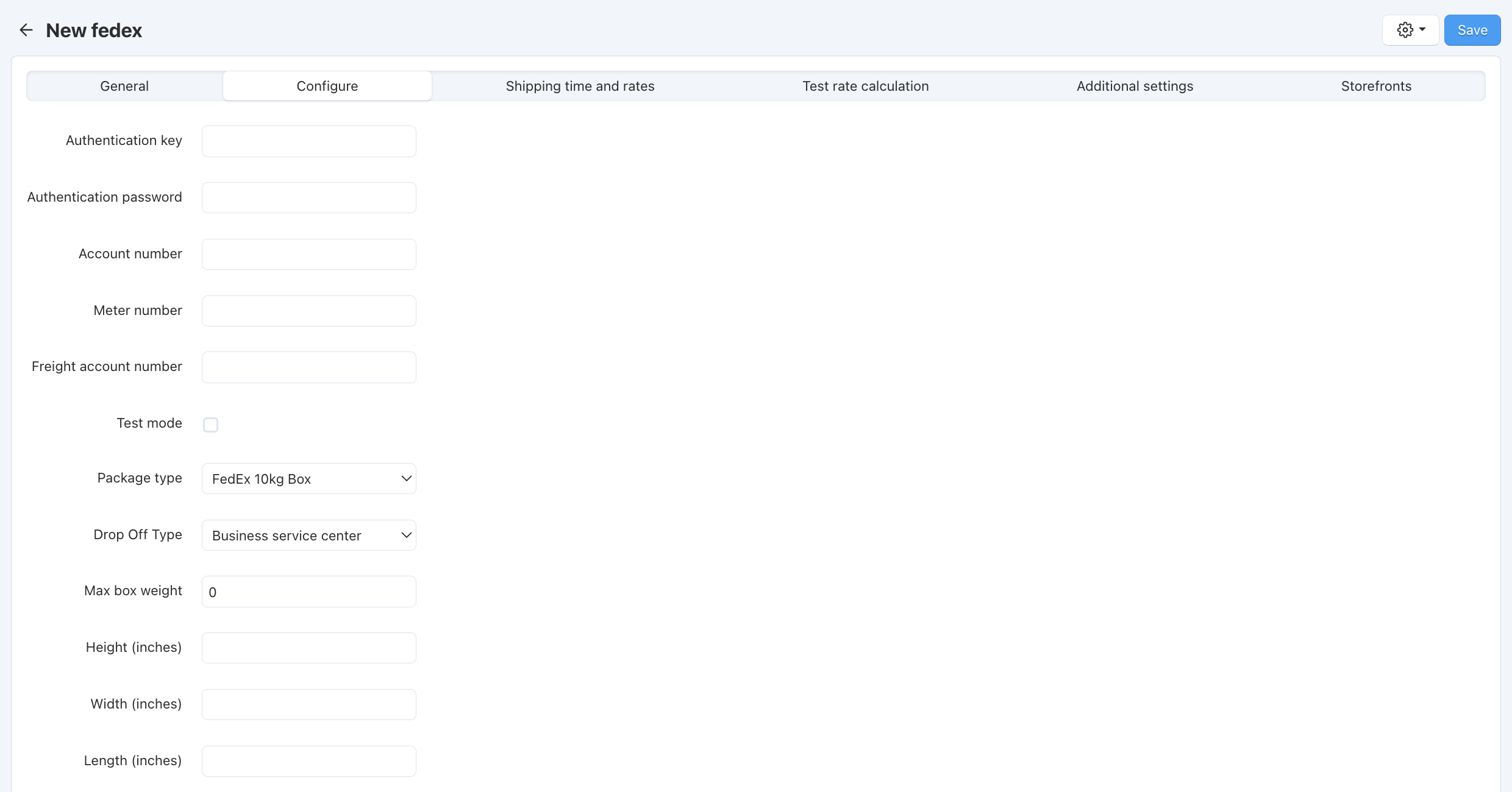 The "Configure" tab of a FedEx shipping method in CS-Cart and Multi-Vendor.