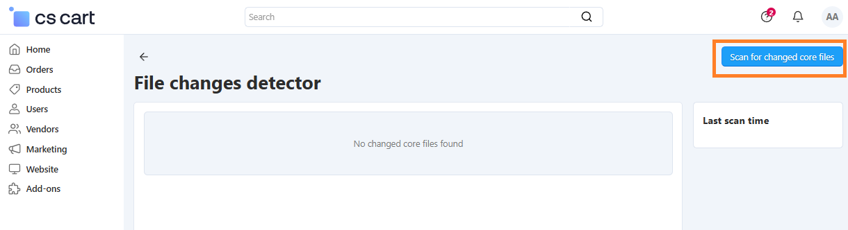 CS-Cart and Multi-Vendor have a tool to detect changes in core files.