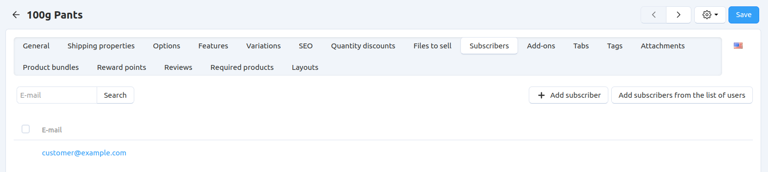 Every product has its own list of subscribers.
