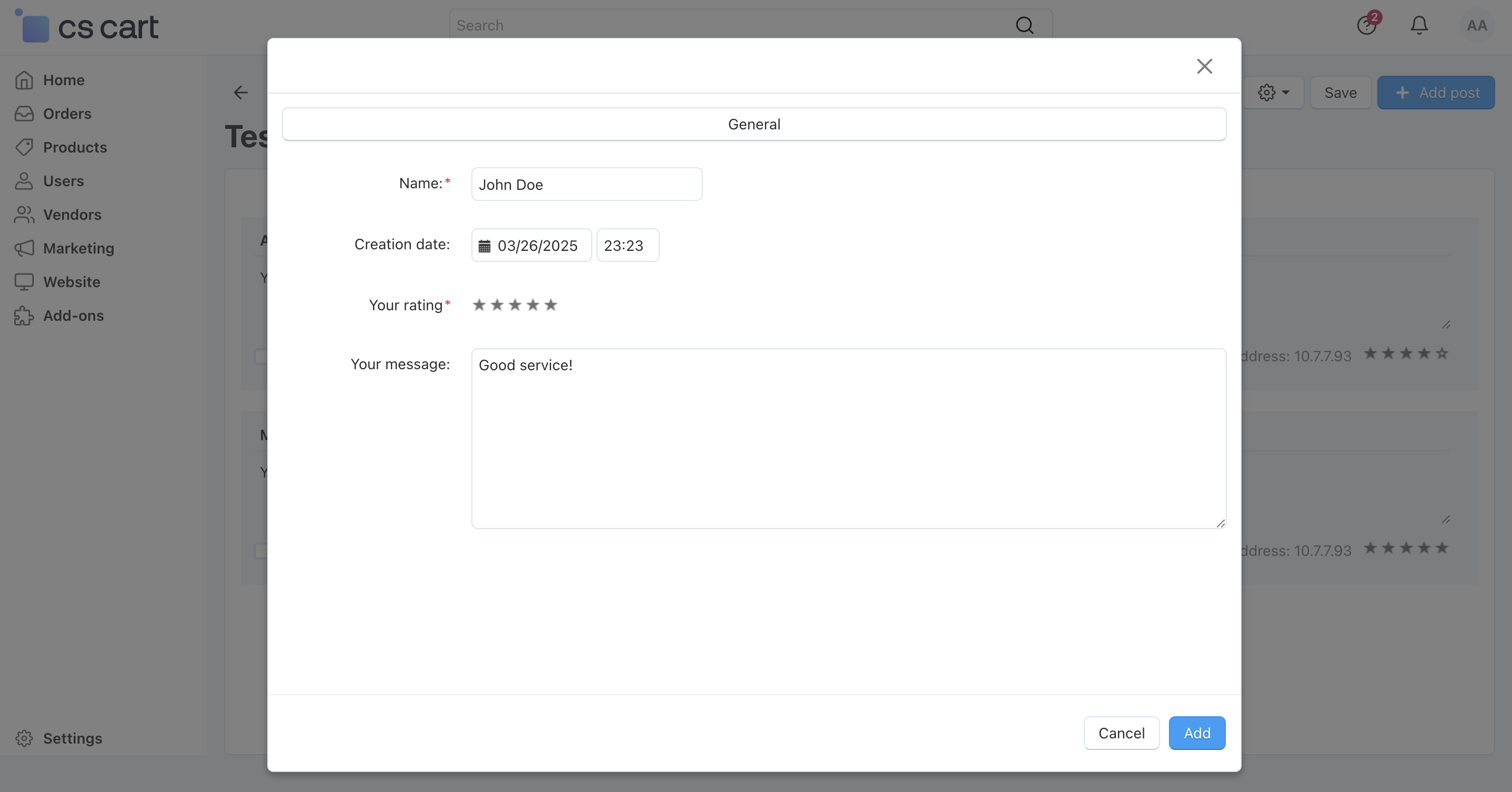 Adding testimonials in CS-Cart