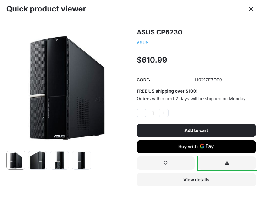 If product comparison is allowed, any product can be added to comparison list.
