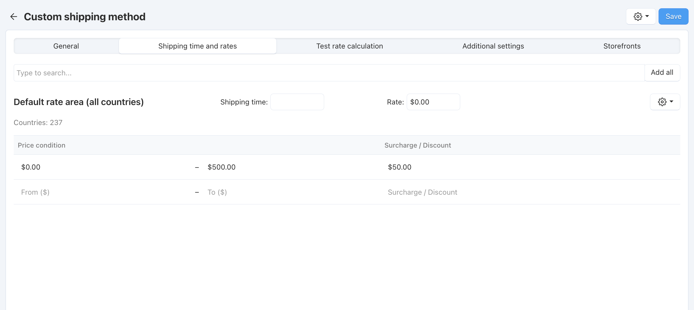 Configuring rate areas in CS-Cart