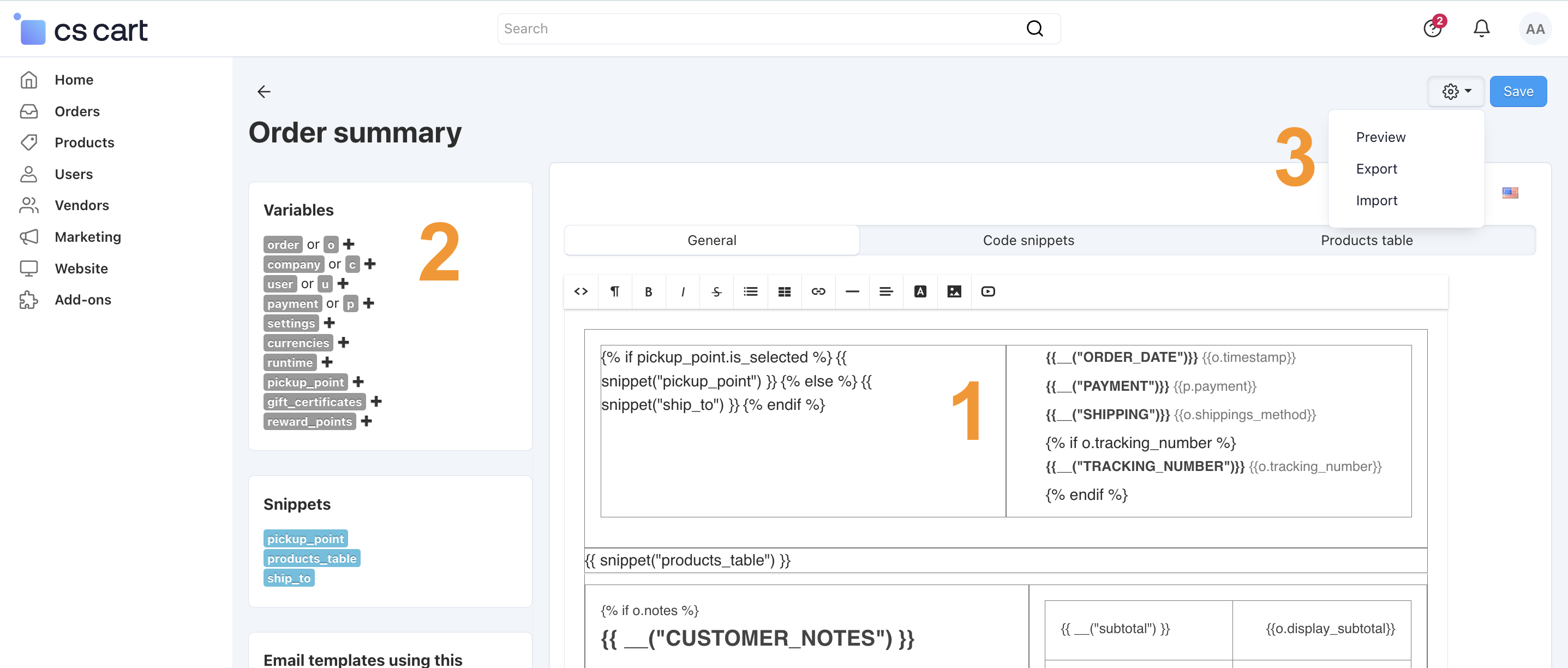 The structure of the document editor.