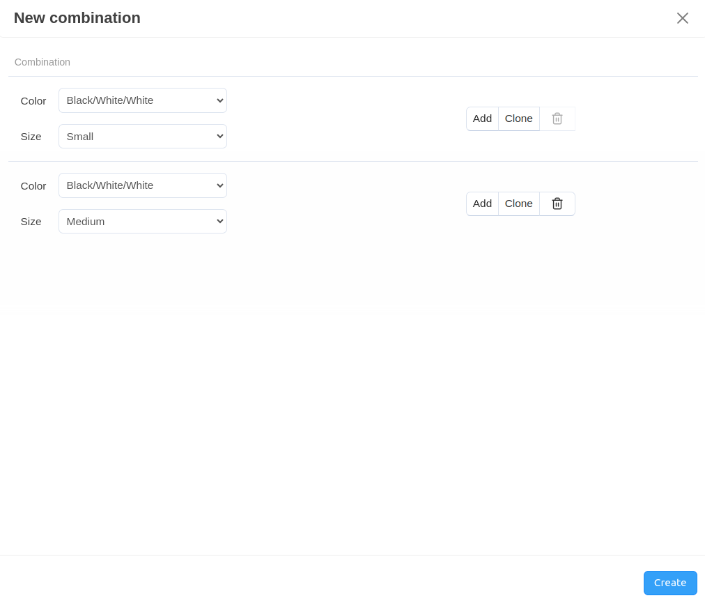 Select the option variants that comprise the exception.