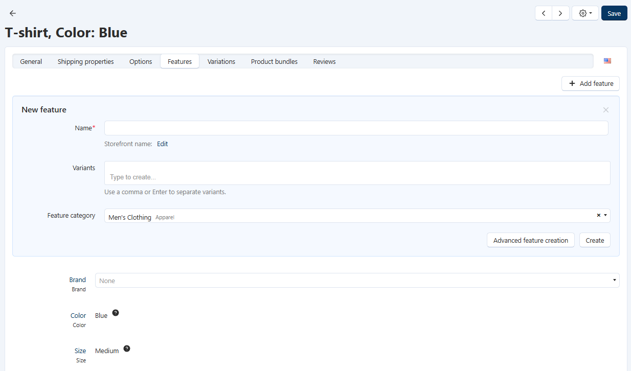 Vendor adds the feature from the product page