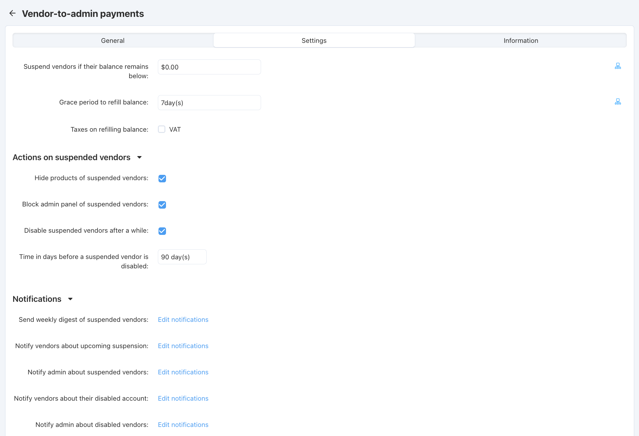 Add-on settings