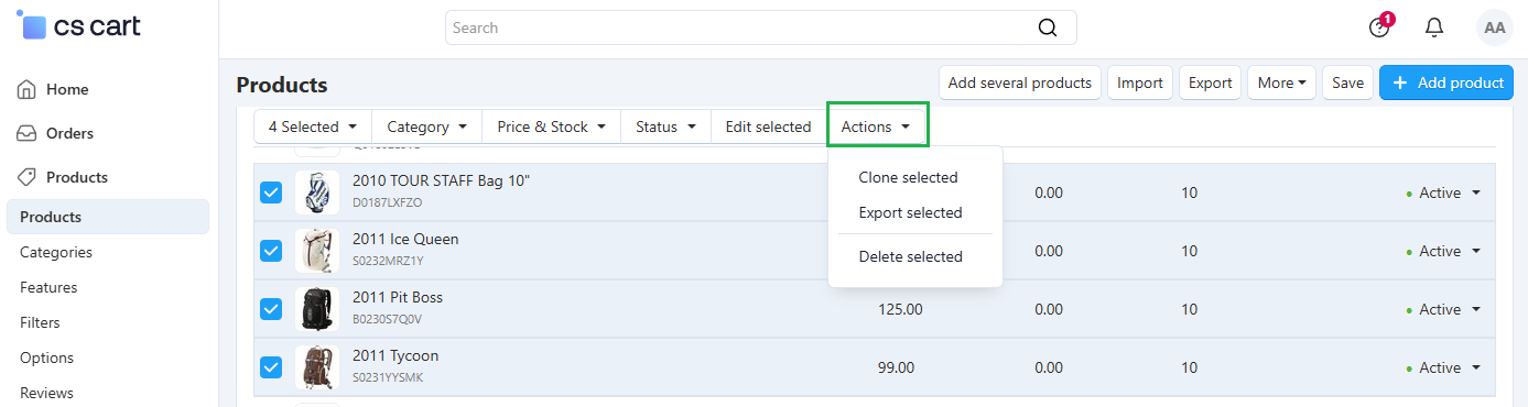 Cloning a product in CS-Cart.