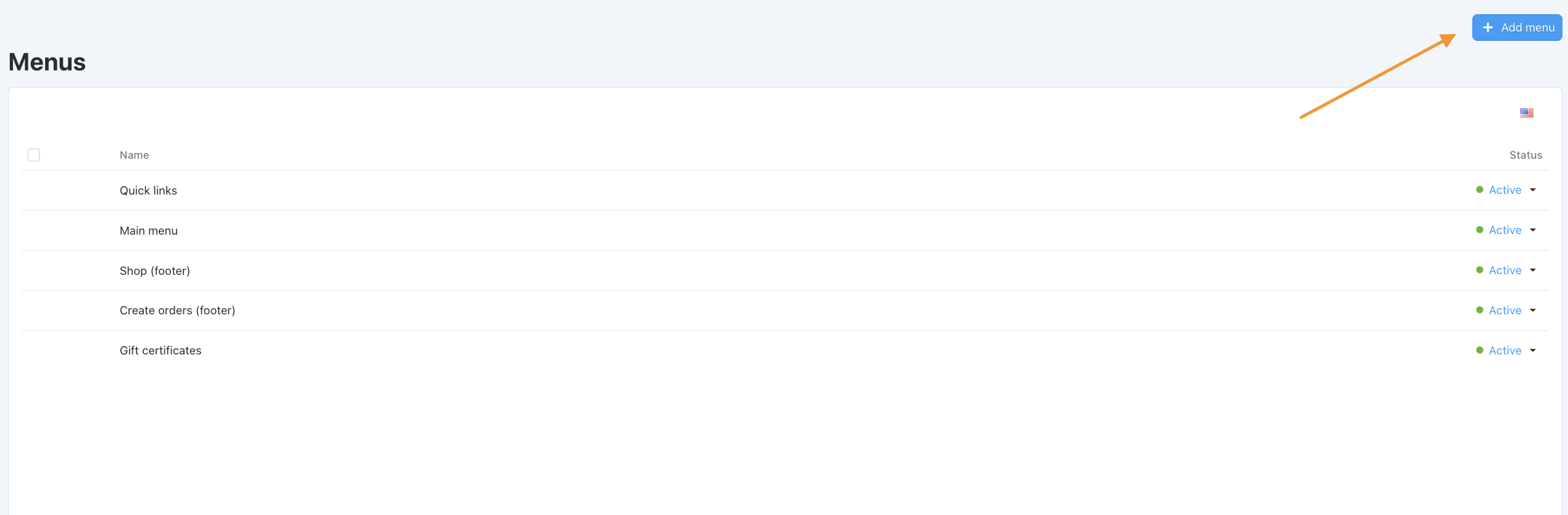 Add a menu that will house the link to the gift certificate creation page.