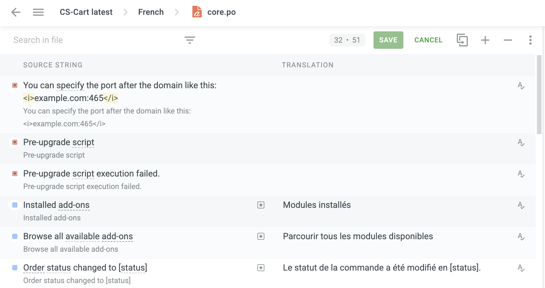 Select the language variable you want to translate.