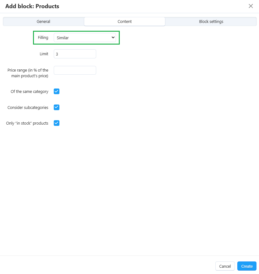 Content tab