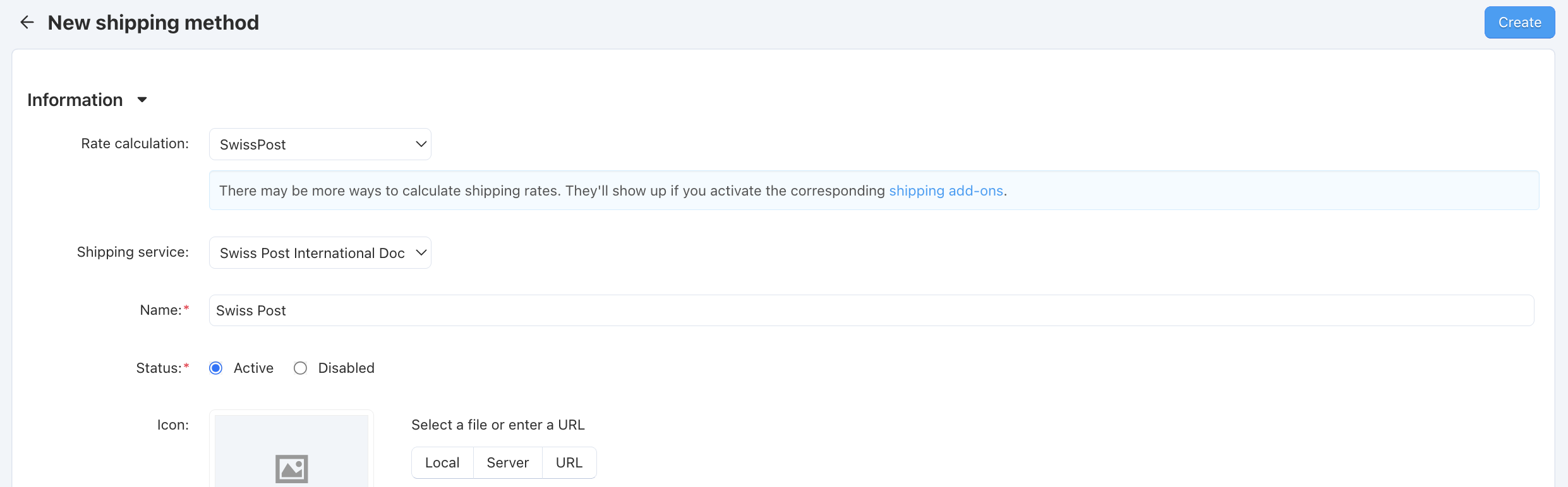 SwissPost shipping method in CS-Cart