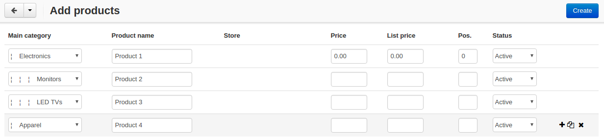 Fill in the required product properties.