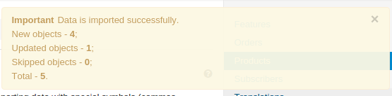 Notification about import results in CS-Cart.