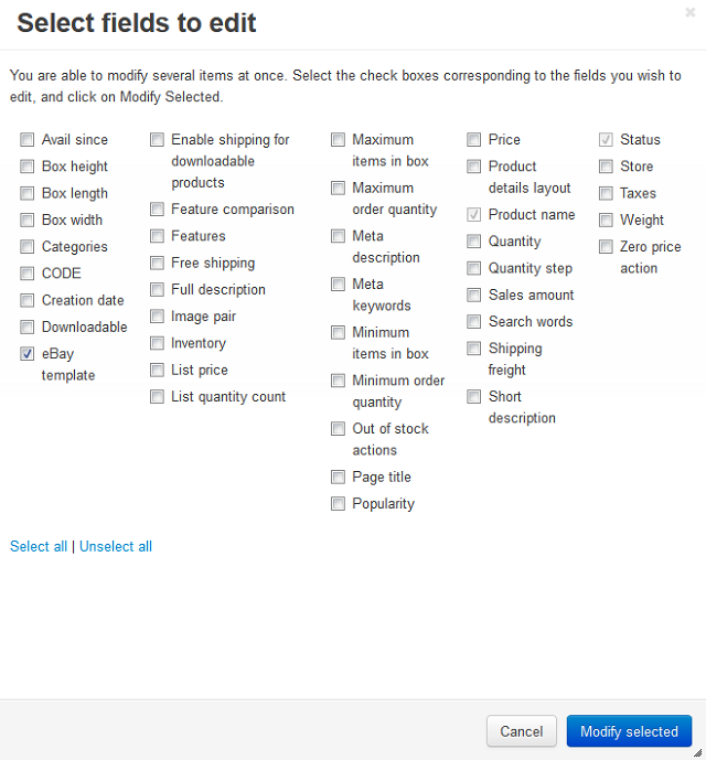 Apply eBay templates to your products in bulk.