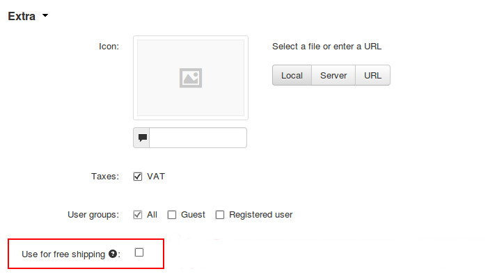 The new Use for Free Shipping checkbox determines if you can use a shipping method for free shipping.