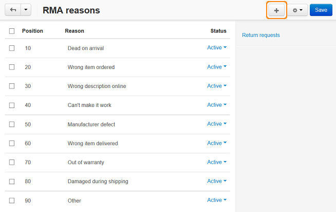 RMA reasons
