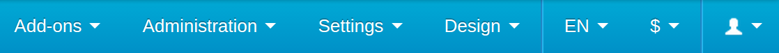 The blue bar on the top of the CS-Cart admin panel.