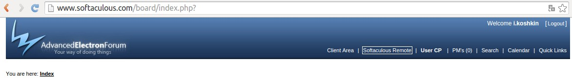 The link to Softaculous Remote at the top of Softaculous forums page.
