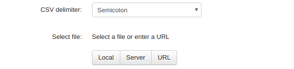 Selecting a CSV file to be imported.