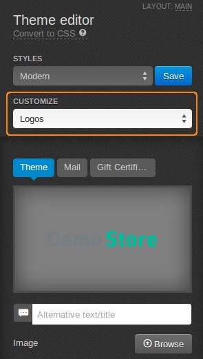 Theme editor