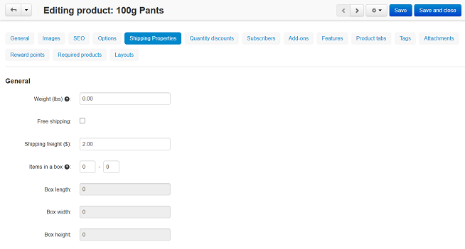 Editing product page