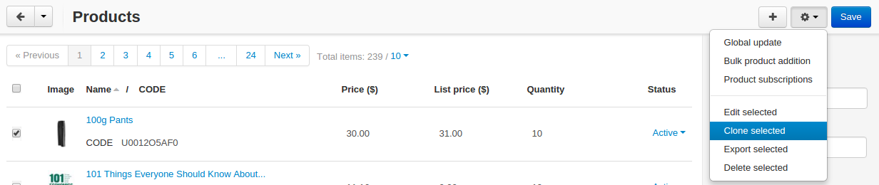 Cloning a product in CS-Cart.