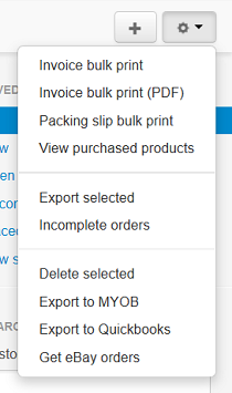 Actions on orders