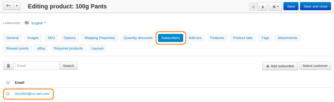 Every product has its own list of subscribers.