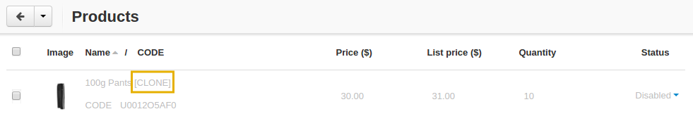A duplicate product in CS-Cart.
