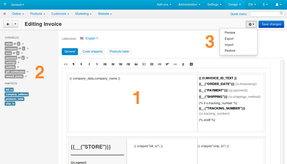 The structure of the document editor.
