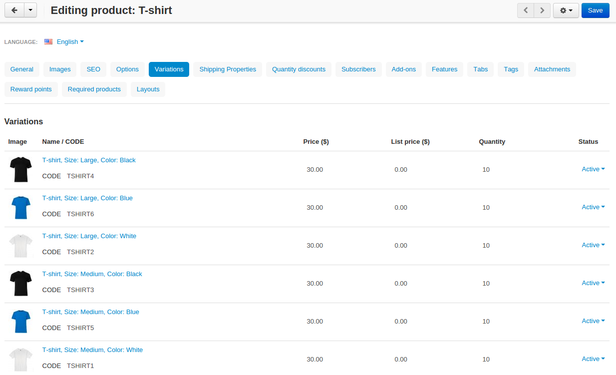 Configurable products can have product variations (child products) based on options.