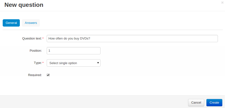 You can create questions of different types for your poll.