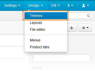 Use different themes for your storefronts.