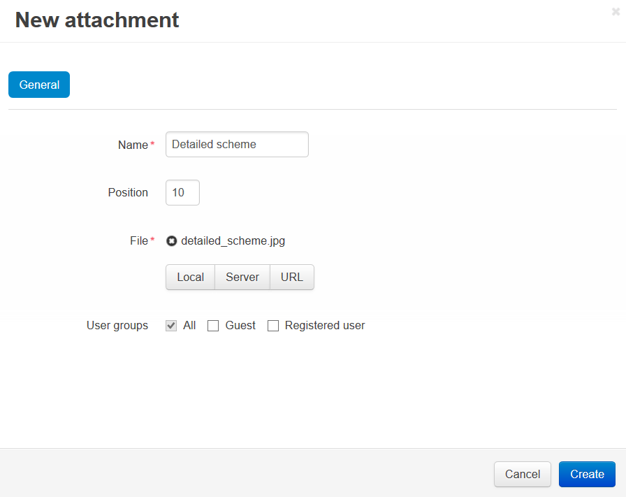 Attach files to products