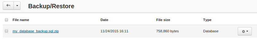 Make sure the backup you created appears on the backup list.