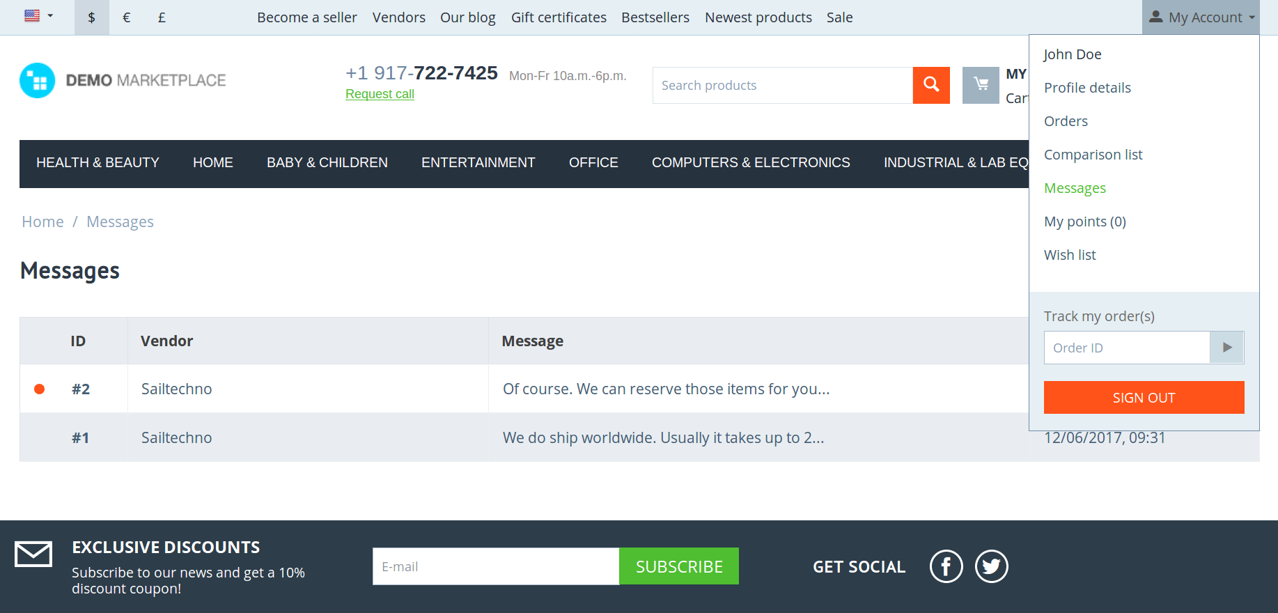 Viewing customer's threads in Multi-Vendor.