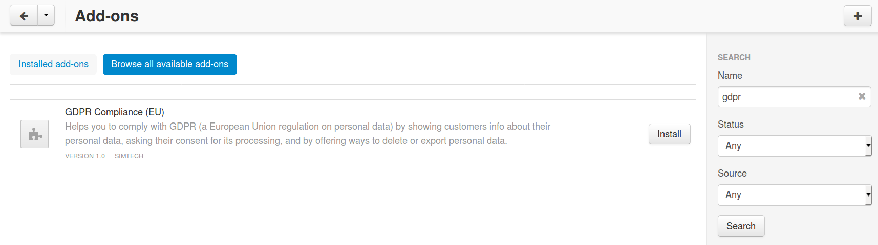 The GDPR Compliance add-on first appeared in CS-Cart and Multi-Vendor 4.7.4.