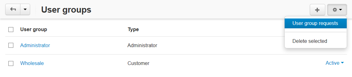 Click on the gear button and choose the User group requests tab to open a list of pending requests.